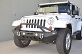 DV8 Offroad 07-18 Jeep Wrangler JK/JL FS-8 Mid Length Steel Front Bumper w/ LED Lights