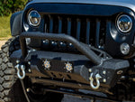 DV8 Offroad 07-18 Jeep Wrangler JK/JL FS-11 Stubby Mid Length Steel Front Bumper w/ Winch Plate