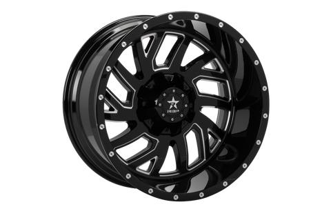 RBP 65R Glock 22x12 5x114.3 BP / 4.75 BS / -44mm Offset 78mm CB Gloss Black w/Machined Grooves Wheel