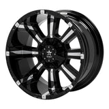 RBP 94R 22x12 8x170 BP / 4.75 BS -44mm Offset 129mm CB (Hub Centric) Black w/Chrome Inserts Wheel