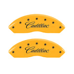 MGP 4 Caliper Covers Engraved F & R Cursive/Cadillac Yellow Finish Black Char 2004 Cadillac CTS