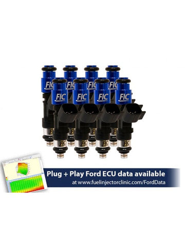 1000CC (95 LBS/HR AT 43.5 PSI FUEL PRESSURE) FIC FUEL INJECTOR CLINIC INJECTOR SET FOR MUSTANG GT (2005+)/GT350 (2015-2016)/ BOSS 302 (2012-2013)/COBRA (1999-2004) (HIGH-Z) (650 rwhp on E85 Capable)