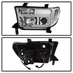 Spyder 07-13 Toyota Tundra V2 Light Bar DRL Projector Headlights - Chrome (PRO-YD-TTU07V2-LB-C)