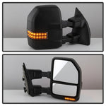 xTune 08-15 Ford Super Duty LED Telescoping Manual Mirrors - Smk (Pair) (MIR-FDSD08S-G4-MA-RSM-SET)