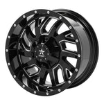 RBP 65R Glock 20x10 5x114.3 BP / 5 BS / -12mm Offset 78mm CB Gloss Black w/Machined Grooves Wheel