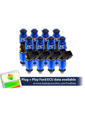 1200CC (110 LBS/HR AT 43.5 PSI FUEL PRESSURE) FIC FUEL INJECTOR CLINIC INJECTOR SET FOR MUSTANG GT (2005+)/GT350 (2015-2016)/ BOSS 302 (2012-2013)/COBRA (1999-2004) (HIGH-Z)(750 rwhp Capable on E85)