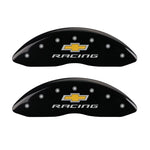 MGP 4 Caliper Covers Engraved Front & Rear Chevy racing Black finish silver ch