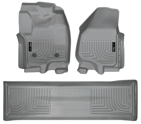 Husky Liners 2012.5 Ford SD Crew Cab WeatherBeater Combo Gray Floor Liners (w/o Manual Trans Case)