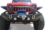 DV8 Offroad 07-18 Jeep Wrangler JK/JL FS-14 Mid Length Steel Front Bumper w/ Fog Lights & LED Lights