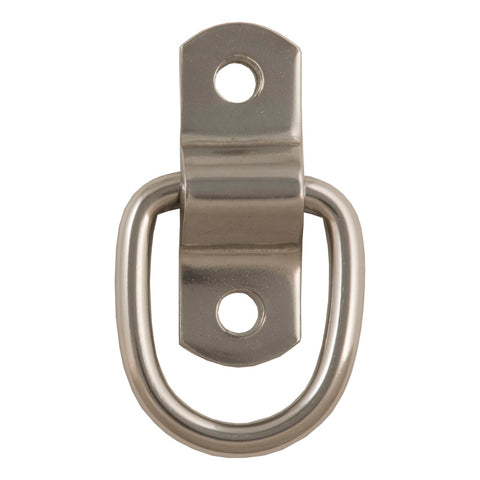 Curt 1in x 1-1/4in Surface-Mounted Tie-Down D-Ring (1200lbs Stainless)