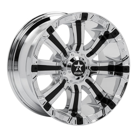 RBP 94R 20x10 6x135 BP / 4.5 BS -25mm Offset 87mm CB (Hub Centric) Chrome w/Black Inserts Wheel