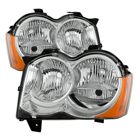 Xtune Jeep Grand Cherokee 08-10 Halogen Model OnlyOEM Style Headlights Chrome HD-JH-JGC08-AM-C