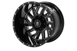 RBP 65R Glock 22x14 5x127/139.7 BP / 4.5 BS -76mm Offset 78mm CB Gloss Black Machined Grooves Wheel