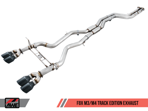 AWE Tuning BMW F8X M3/M4 Non-Resonated Track Edition Exhaust - Chrome Silver Tips (90mm)