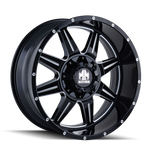 Mayhem 8100 Monstir 17x9 / 8x165.1 BP / -12mm Offset / 130.8mm Hub Black w/ Milled Spokes Wheel