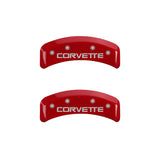 MGP 4 Caliper Covers Gloss Red Engraved with Corvette C4 (Full Kit 4 Pieces)