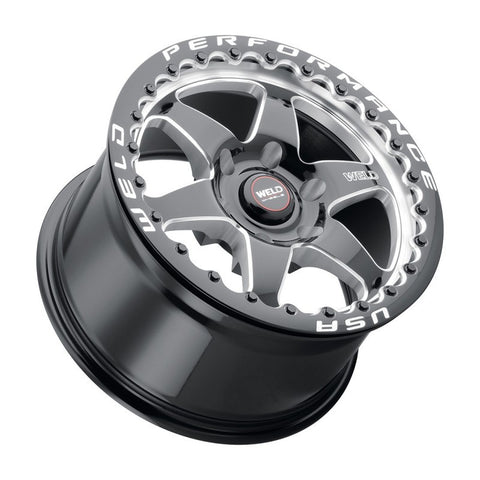 Weld 17x10 Ventura 6 Beadlock 6x135 ET42 BS7.25 Gloss BLK MIL DIA 87.1