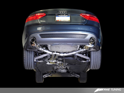 AWE Tuning Audi B8 A5 3.2L Touring Edition Exhaust System - Dual 3.5in Polished Silver Tips