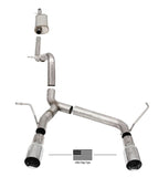 Corsa 18-21 Jeep Wrangler JLU 3.6L 2.75in Sport Cat-Back Exhaust w/ American Flag Tip