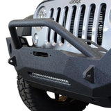 DV8 Offroad 07-18 Wrangler JK FS-18 Mid Length Steel Front Bumper w/ Fog Lights