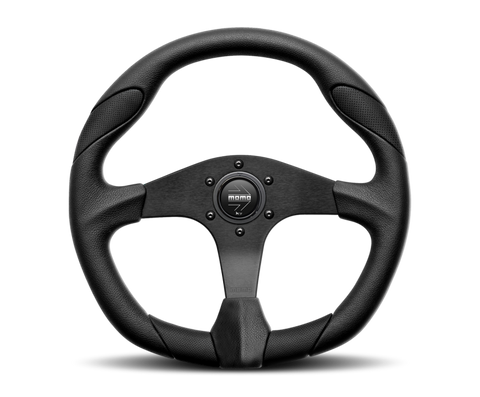 Momo Quark Steering Wheel 350 mm - Black Poly/Black Spokes