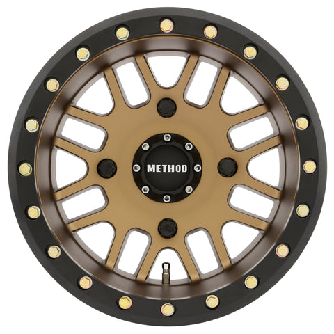 Method MR406 UTV Beadlock 14x10 5+5/-2mm Offset 4x156 132mm CB Method Bronze w/Matte Blk Ring Wheel
