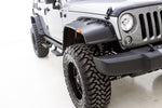 Lund 07-17 Jeep Wrangler Fx-Flat Textured Elite Series Fender Flares w/SS Bolts - Black (4 Pc.)