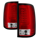 Spyder 07-13 GMC Sierra 1500 V2 Light Bar LED Tail Lights - Red Clear (ALT-YD-GS07V2-LBLED-RC)