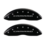 MGP 4 Caliper Covers Engraved Front Gen 5/Camaro Engraved Rear Gen 5/SS Black finish silver ch