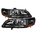 Xtune Honda Accord 98-02 Amber Crystal Headlights Black HD-JH-HA98-AM-BK