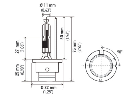 Hella Xenon D4S Capsule 12V/24V 35W 4300k