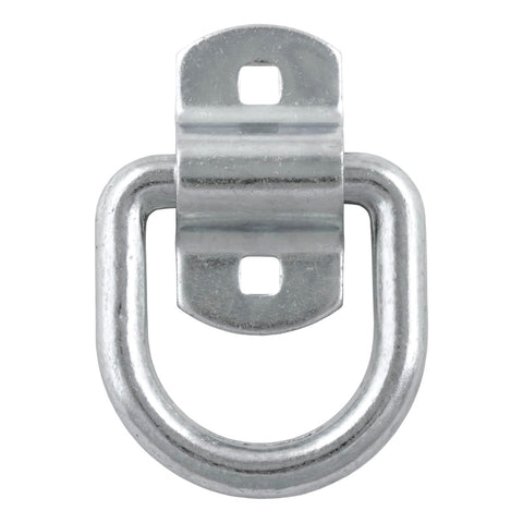 Curt 3in x 3in Surface-Mounted Tie-Down D-Ring (3600lbs Clear Zinc)