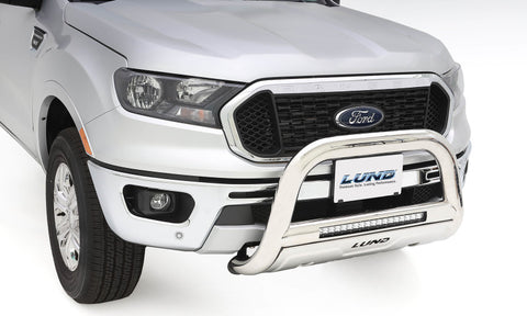 Lund 07-17 Jeep Wrangler Bull Bar w/Light & Wiring - Polished
