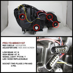 Spyder Mercedes Benz E-Class 07-09 Projector Headlights Halogen - DRL Blk PRO-YD-MBW21107-DRL-BK