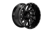 RBP 65R Glock 22x12 5x127/139.7 BP / 4.75 BS -44mm Offset 78mm CB Gloss Black Machined Grooves Wheel