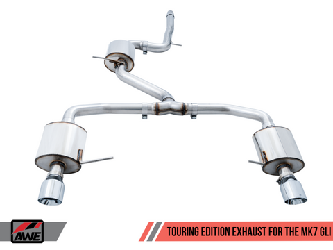 AWE Tuning 18-19 Volkswagen Jetta GLI Mk7 Touring Exhaust - Chrome Silver Tips (Fits High-Flow DP)