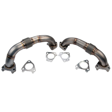 Wehrli 01-16 Chevrolet 6.6L Duramax 2in Stainless Up Pipe Kit w/Gaskets - Twin Turbo