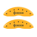 MGP 4 Caliper Covers Engraved Front & Rear Lincoln Yellow Finish Black Char 2017 Lincoln Continental