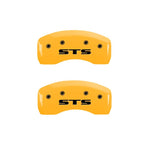 MGP 4 Caliper Covers Engraved Front Cadillac Rear STS Yellow Finish Black Char 2007 Cadillac XLR