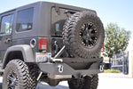 DV8 Offroad 07-18 Jeep Wrangler JK Rear Aluminum Bumper w/ Tire Carrier - Black