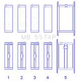 King General Motors 262/267/302/307.010in Undersize Crankshaft XP-Series Main Bearing Set (Set of 5)
