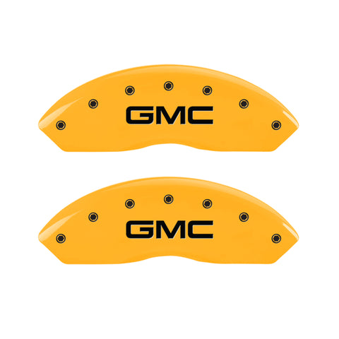 MGP 2 Caliper Covers Engraved Front GMC Yellow Finish Black Characters 1997 GMC Yukon