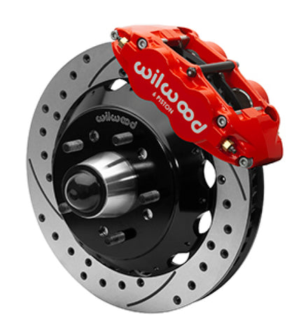 Wilwood Superlite 6R Front Brake Kit for 63-87 Chevy C10 Prospindle13.06 in Diameter, Red Calipers