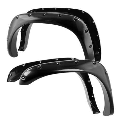 Xtune Dodge Ram 1500 02-08 Paintable Bolt-On Rivet Style Fender Flares Smooth Black FF-DR02-PA