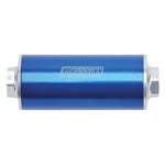 Russell Performance Profilter Fuel Filter 6in Long 60 Micron -10AN Inlet -10AN Outlet - Blue
