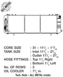 CSF 88-90 Jeep Cherokee 4.0L Heavy Duty 3 Row All Metal Radiator
