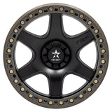 RBP 50R Cobra 20x9.0 5x114.3 BP / 5.5 BS 10mm Offset 78mm CB (Hub Centric) Black w/Bronze Ring Wheel