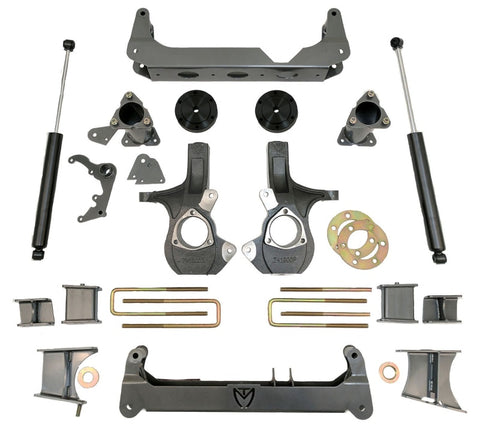 MaxTrac 14-16 GM K1500 4WD w/Cast Steel Susp. (Non Magneride) 7in/7in MaxPro Spindle Lift Kit