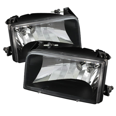 Xtune Ford F150/Bronco 92-96 Crystal Headlights Black HD-JH-FB92-BK