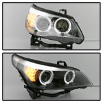 Spyder 08-10 BMW 5-Series E60 w/AFS HID Projector Headlights - Black (PRO-YD-BMWE6008-AFSHID-BK)